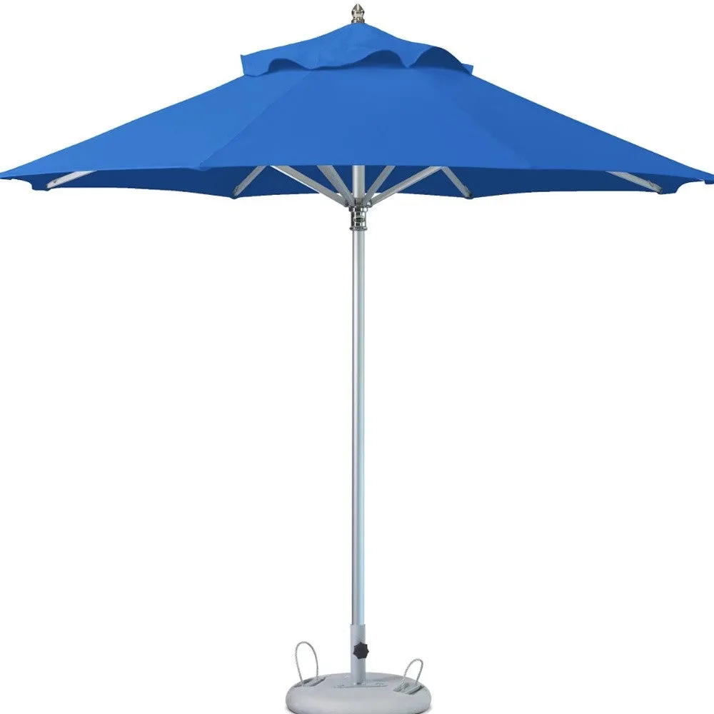 10' Blue Polyester Round Market Patio Umbrella