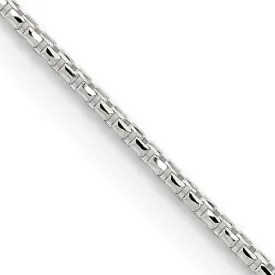 1.5mm Sterling Silver Diamond Cut Solid Round Box Chain Necklace