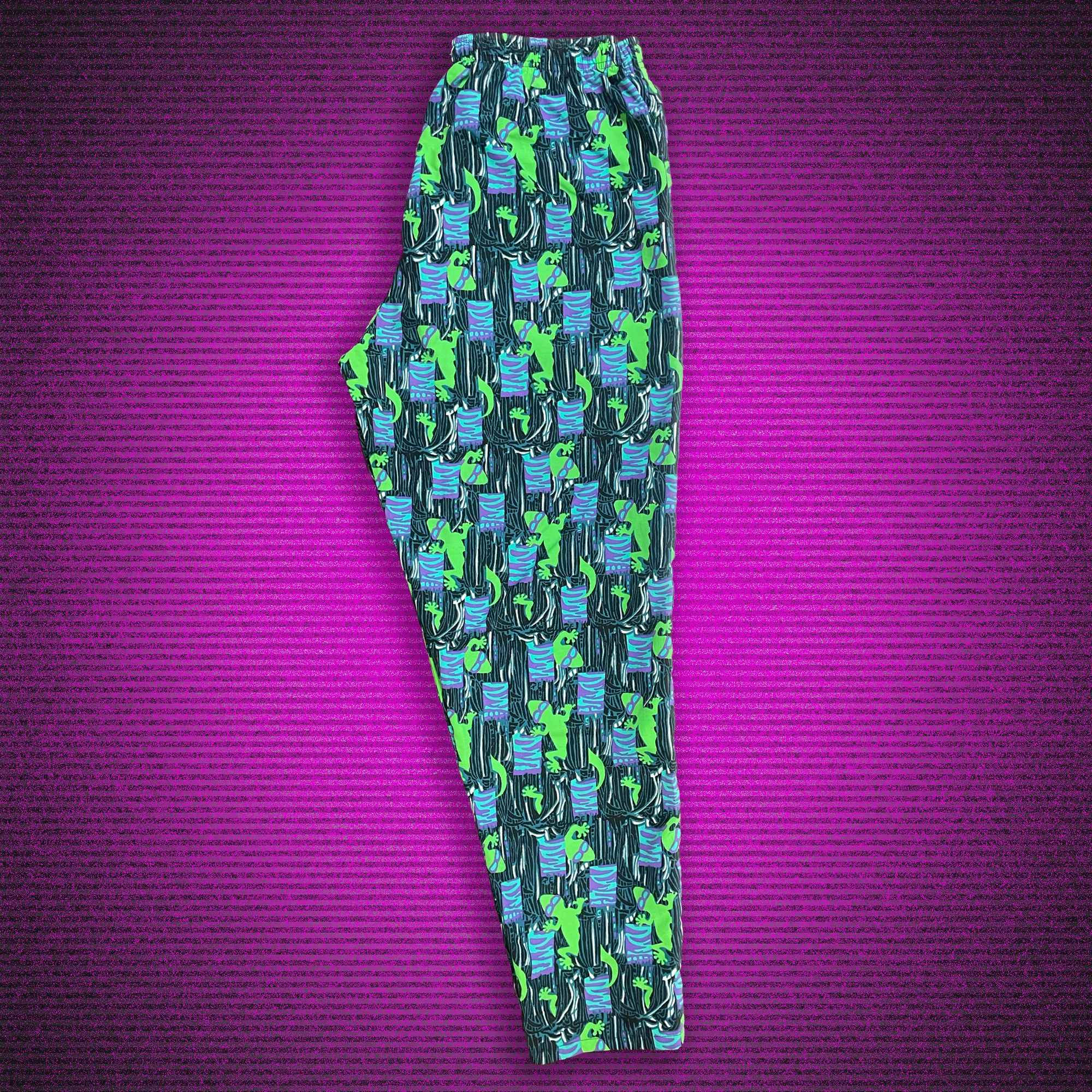 1988 Gecko Jungle Beach Pants - Jade/Purple