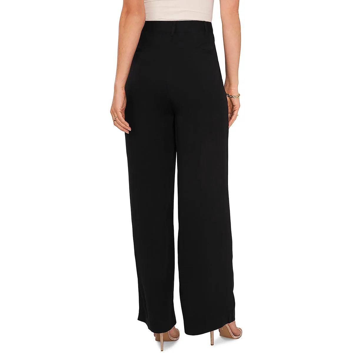 1.State Womens Front Pleat Straight High-Waist Pants