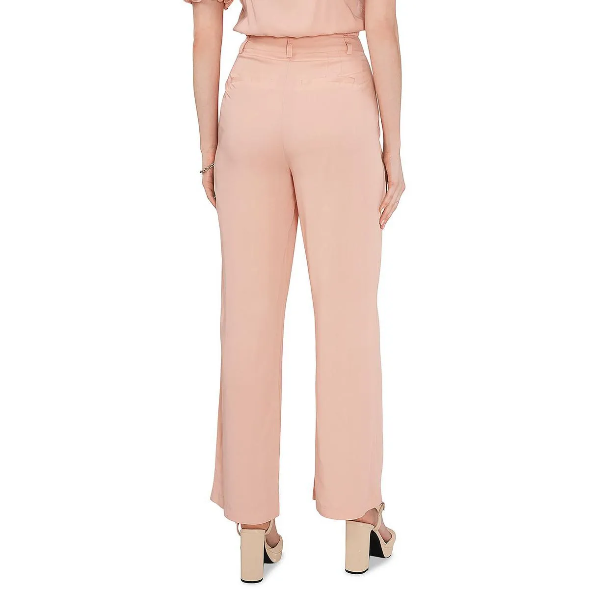 1.State Womens Front Pleat Straight High-Waist Pants