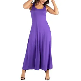 24seven Comfort Apparel Womens Knit Sleeveless Maxi Dress