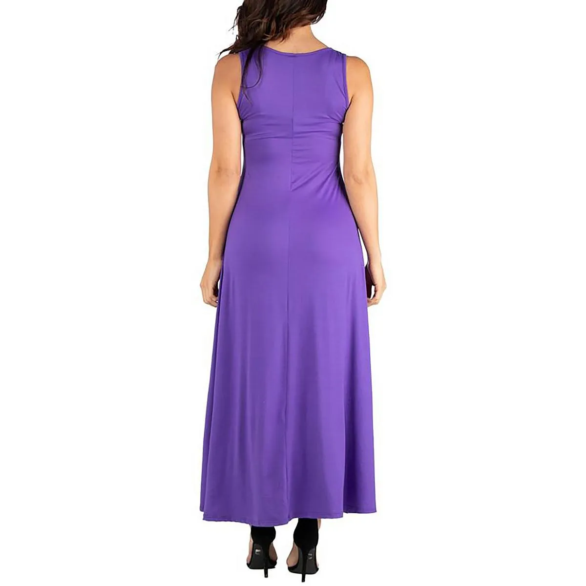 24seven Comfort Apparel Womens Knit Sleeveless Maxi Dress