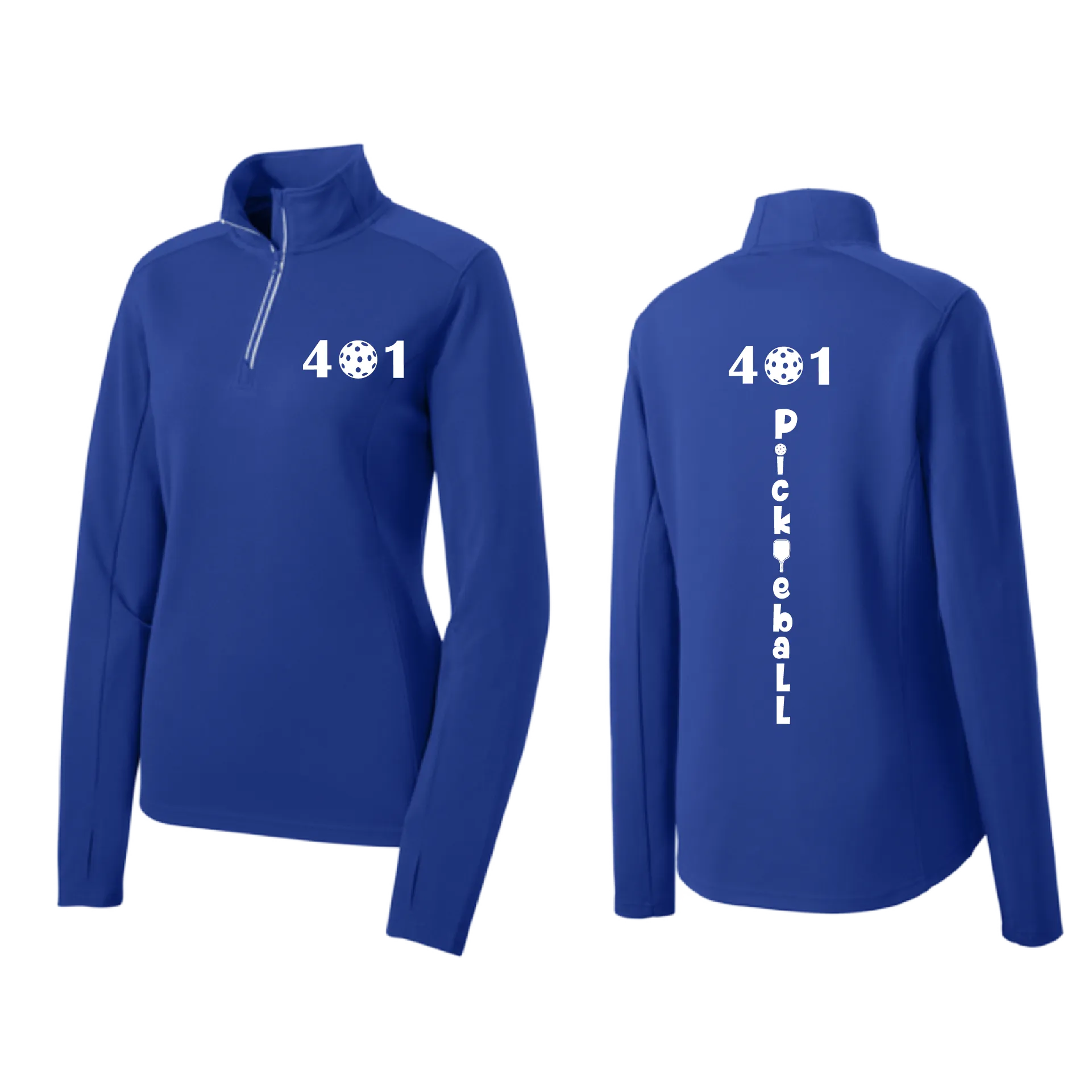 401 Pickleball Club | Women's 1/4 Zip Athletic Pullover Shirt | 100% Polyester