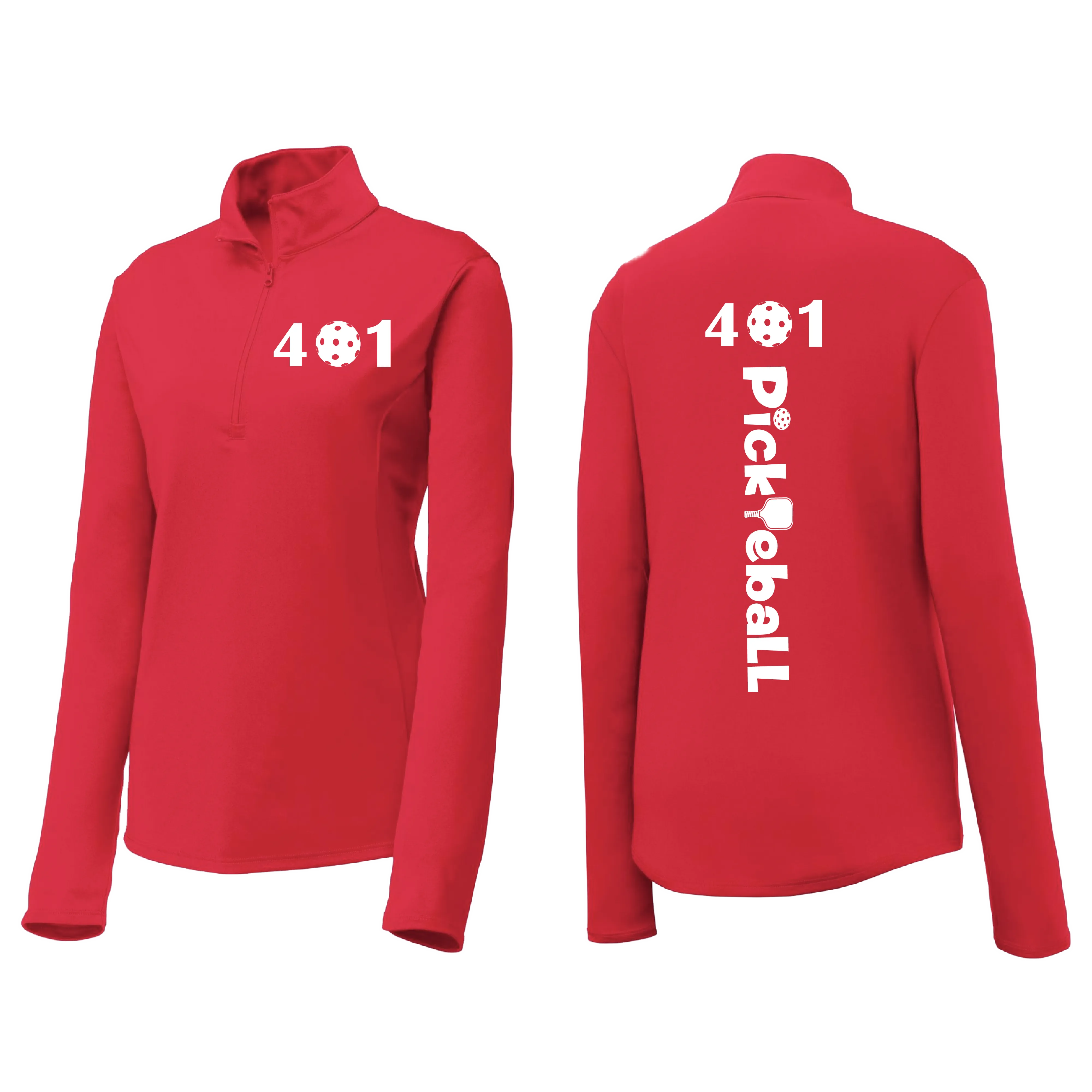 401 Pickleball Club | Women's 1/4 Zip Athletic Pullover Shirt | 100% Polyester