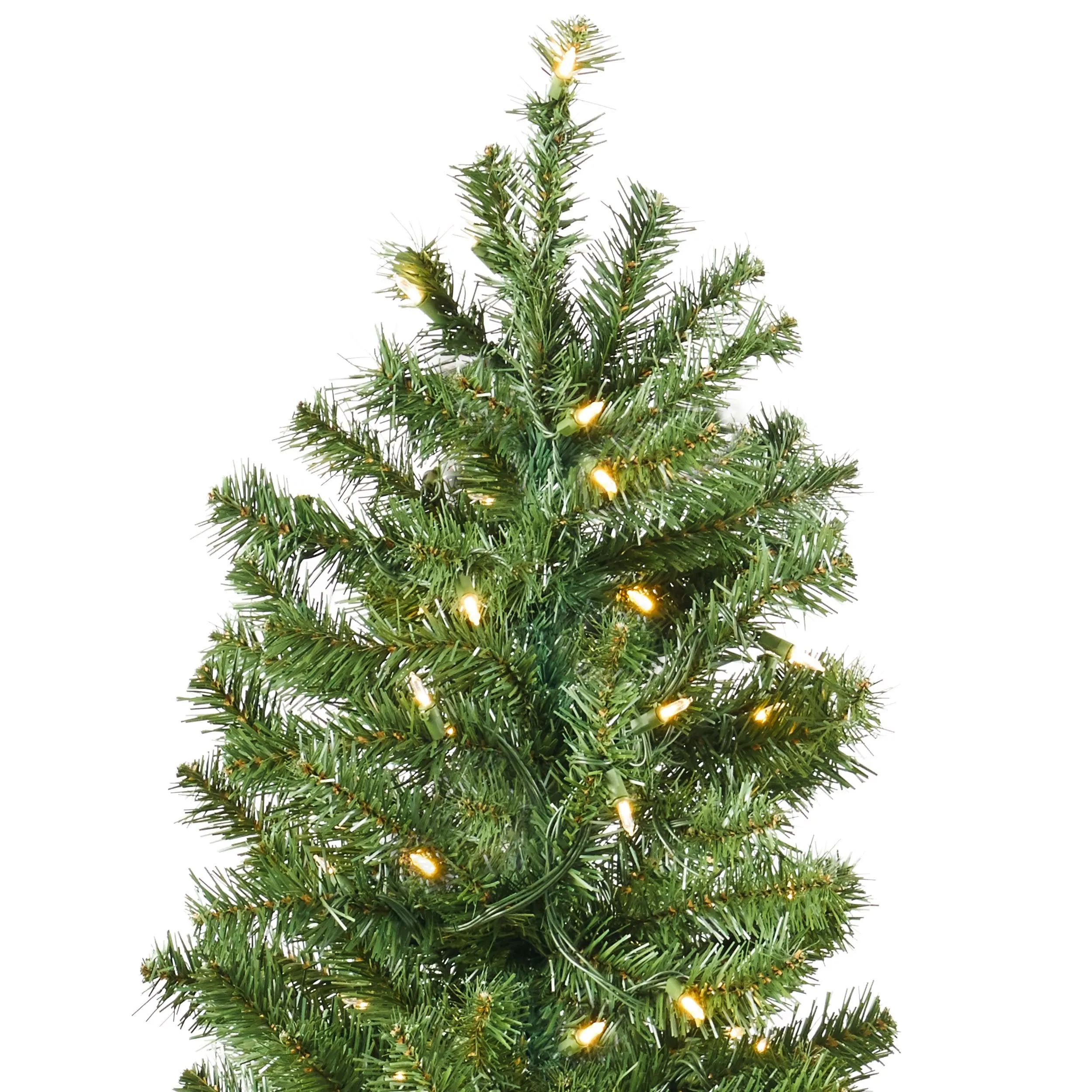 4.5-foot Noble Fir Pre-Lit Clear LED Hinged Artificial Christmas Tree - NH211413