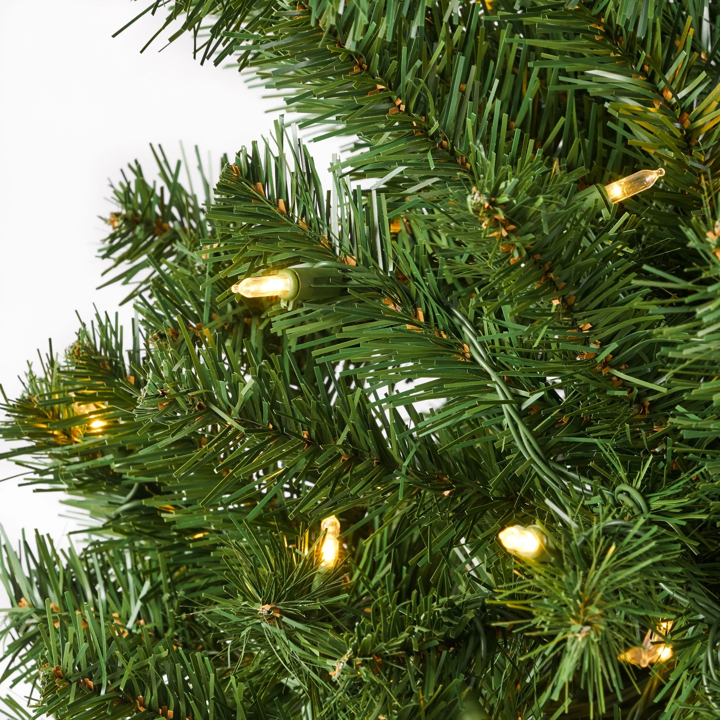 4.5-foot Noble Fir Pre-Lit Clear LED Hinged Artificial Christmas Tree - NH211413