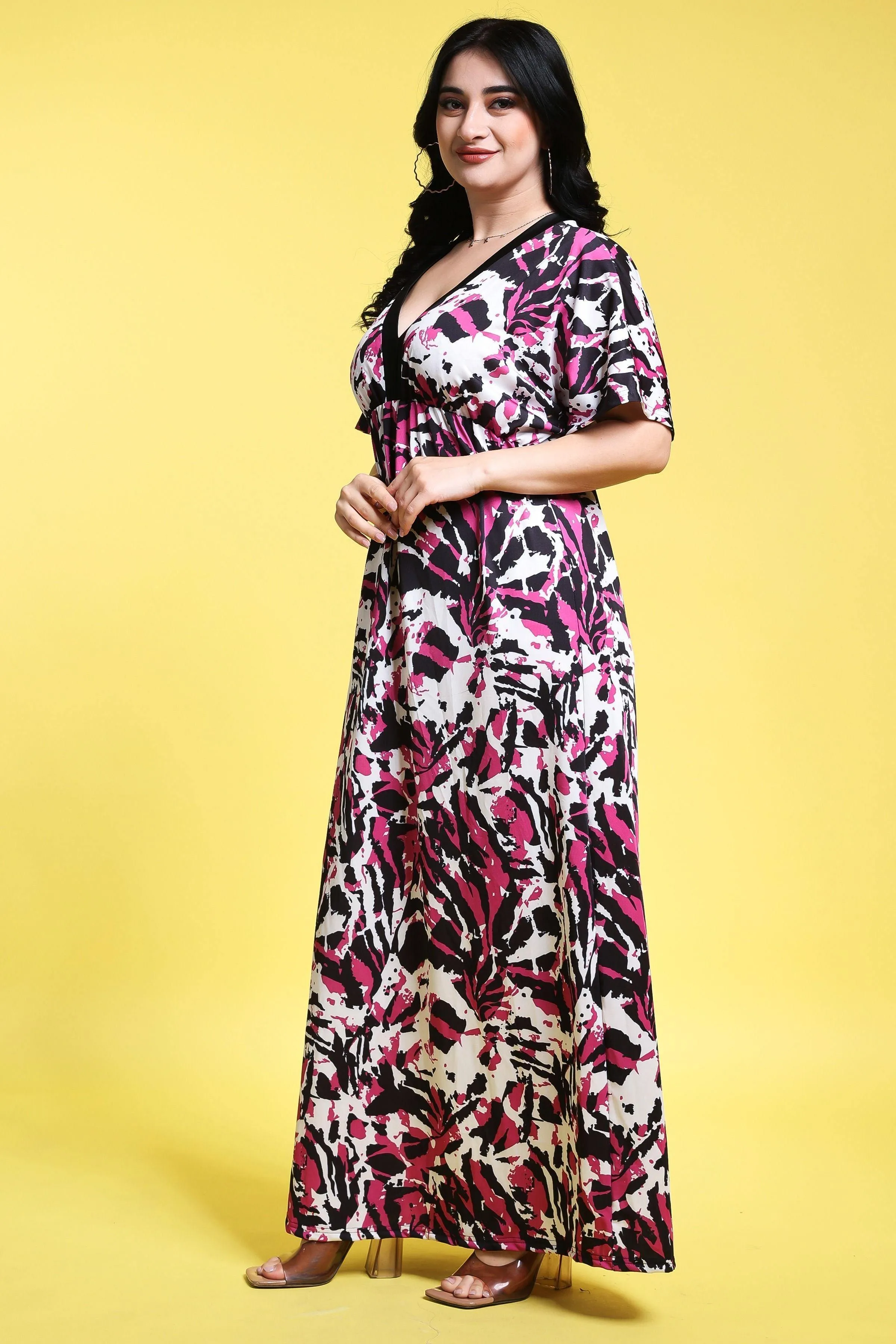 Abstract Printed Night Dress