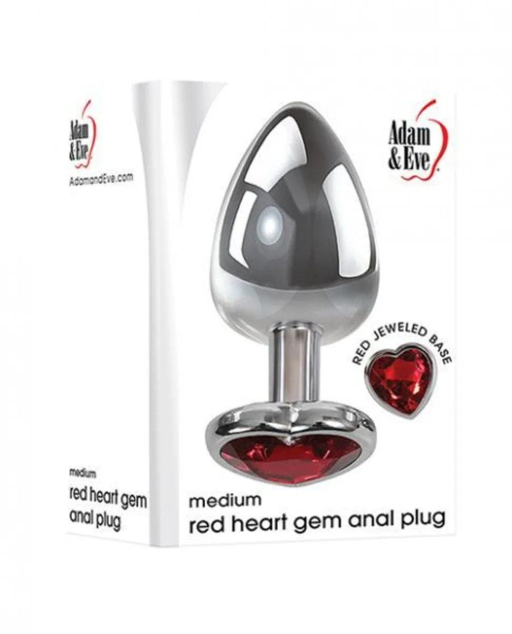 Adam & Eve Medium Red Heart Gem Anal Plug