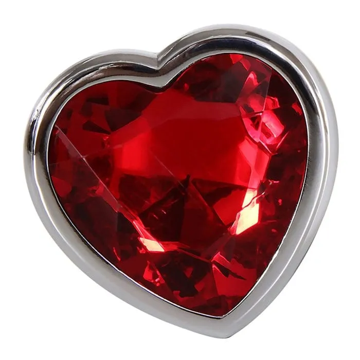 Adam & Eve Medium Red Heart Gem Anal Plug