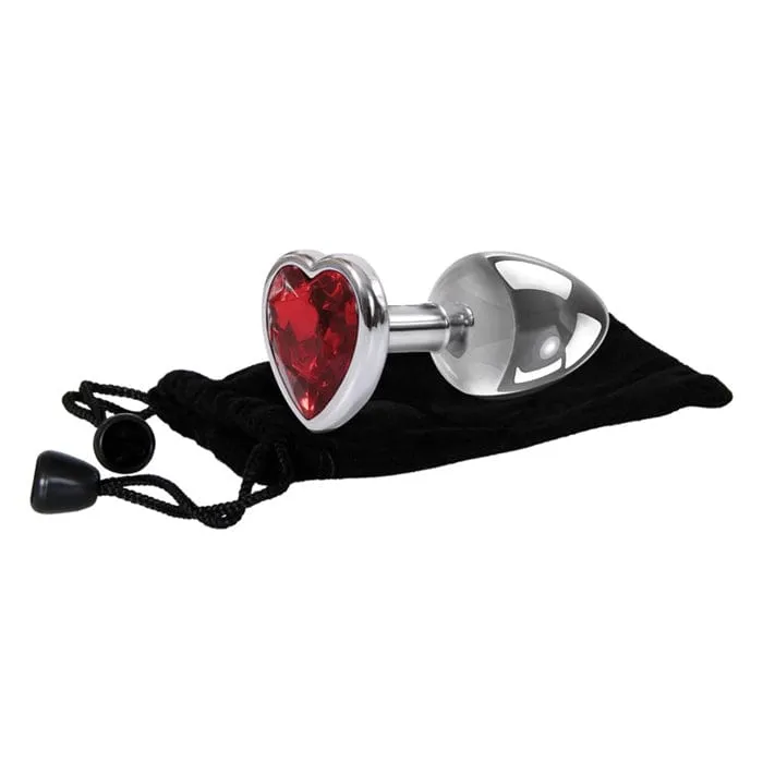 Adam & Eve Medium Red Heart Gem Anal Plug