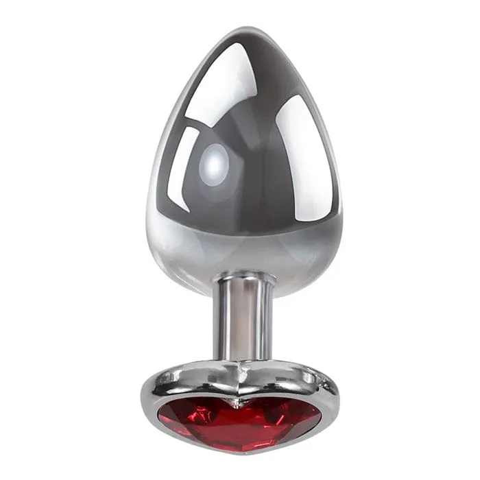 Adam & Eve Medium Red Heart Gem Anal Plug