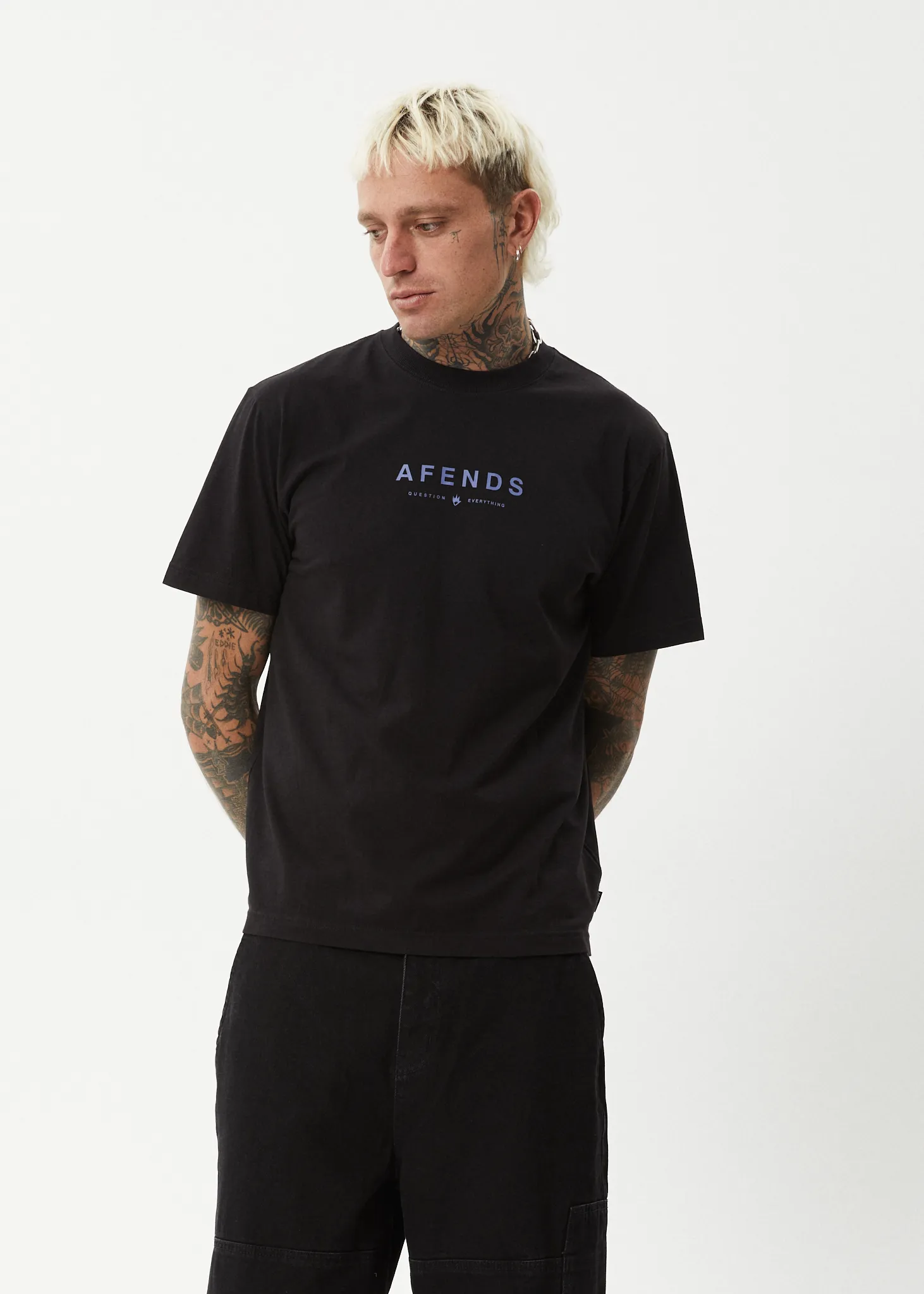 AFENDS Mens Thrown Out - Retro Fit Tee - Black