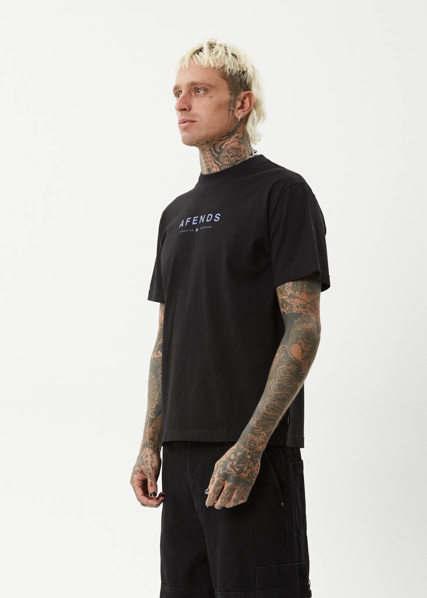 AFENDS Mens Thrown Out - Retro Fit Tee - Black