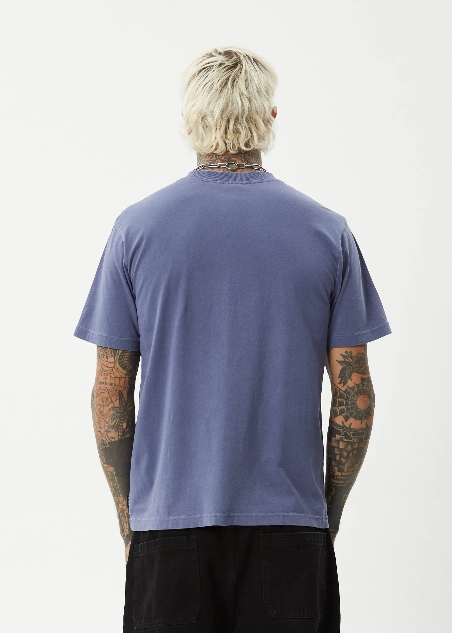 AFENDS Mens Thrown Out - Retro Fit Tee - Washed Marlin