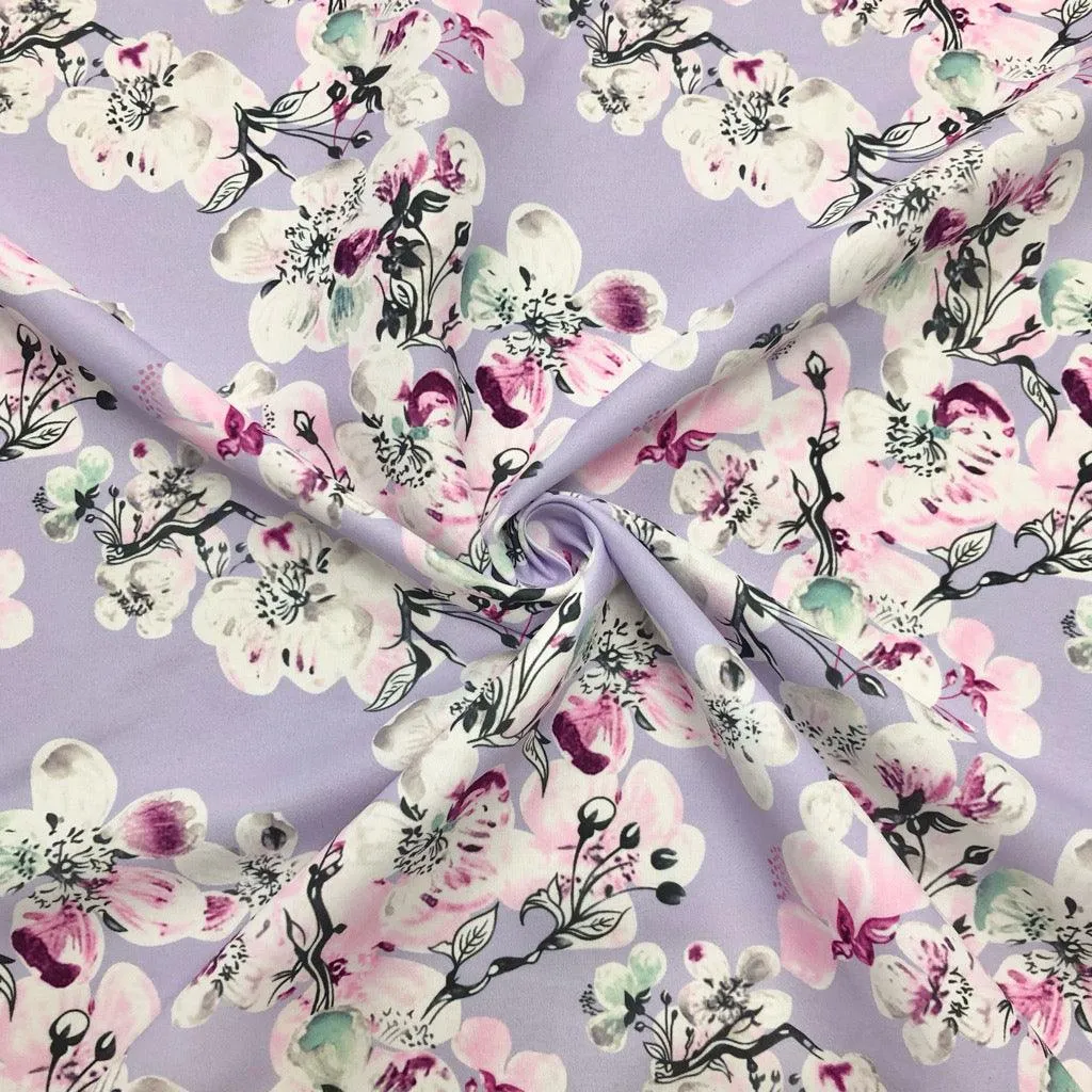 All Over Large and Small Floral Cotton-Touch Polyester Fabric