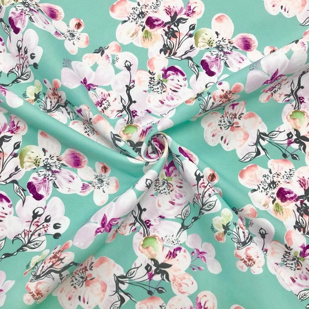 All Over Large and Small Floral Cotton-Touch Polyester Fabric