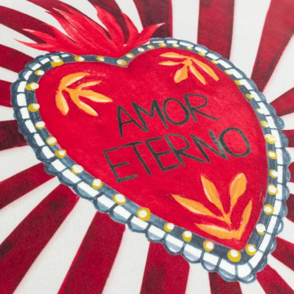 Amor Eterno Velvet Piped Cushion Red