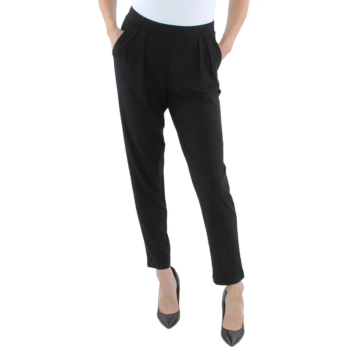 &BASICS Womens Slouchy Cropped Ankle Pants