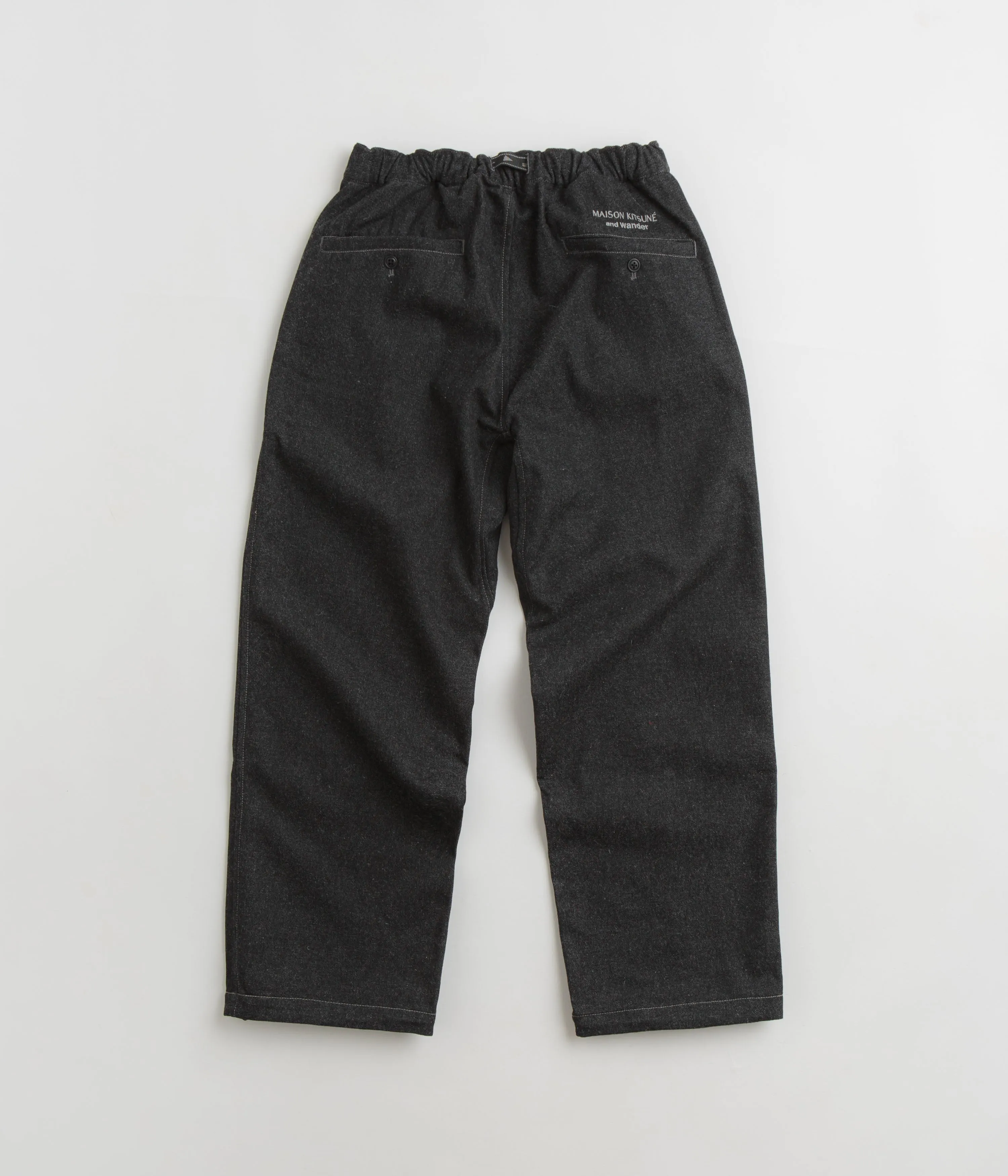 and wander x Maison Kitsune Cotton Wool Pants - Charcoal