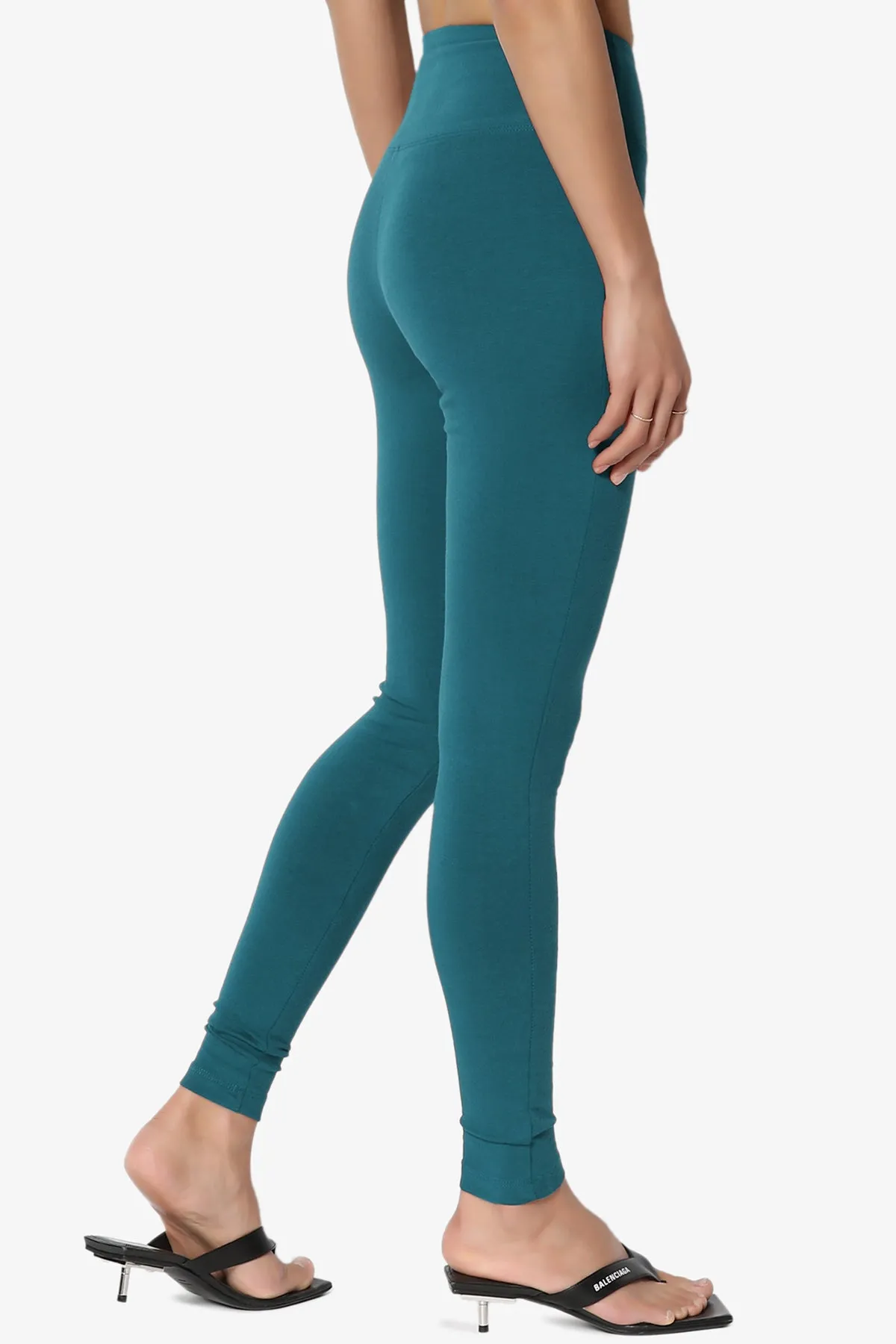 Ansley Cotton Wide Waistband Ankle Leggings MORE COLORS