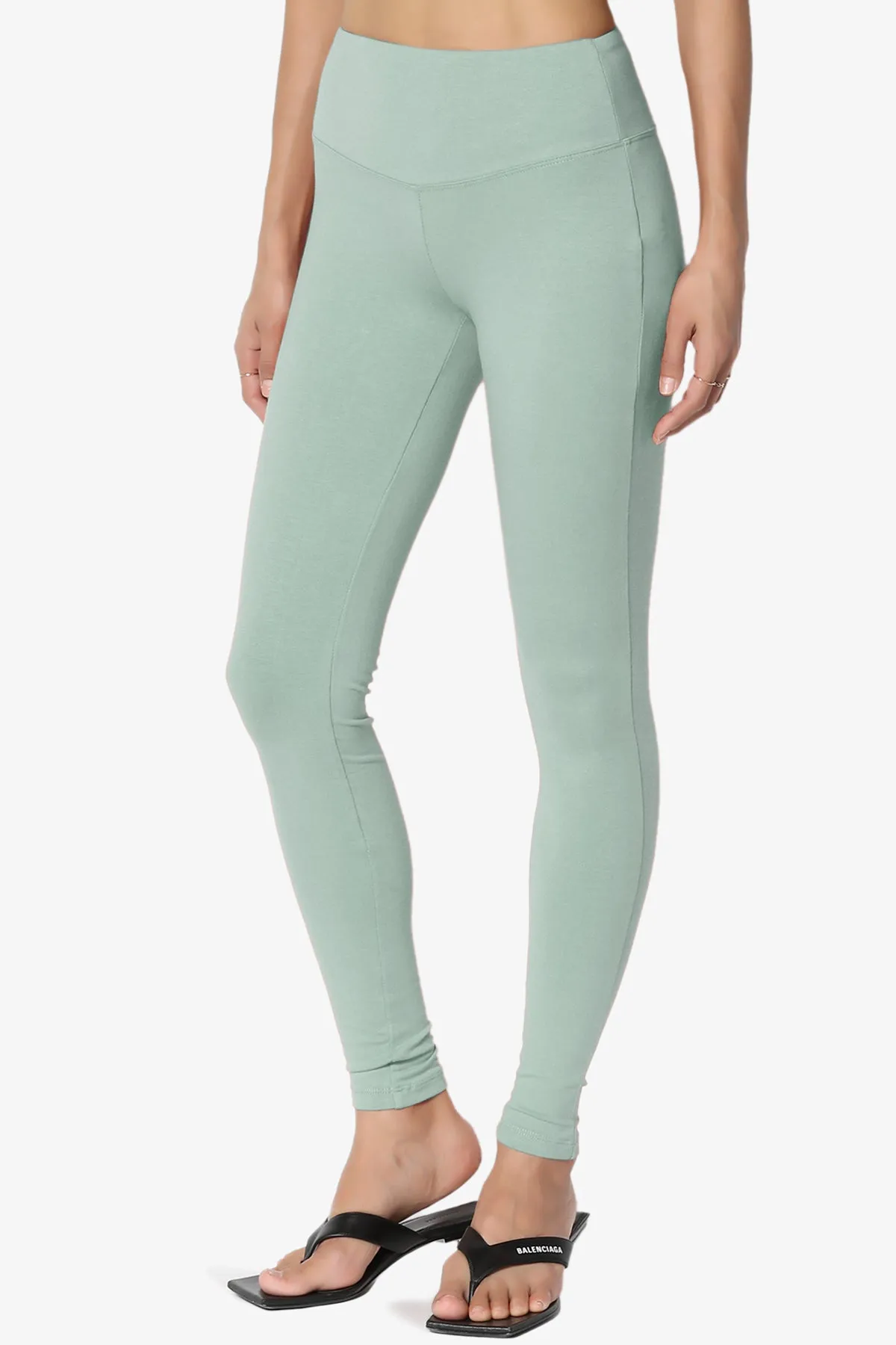 Ansley Cotton Wide Waistband Ankle Leggings MORE COLORS