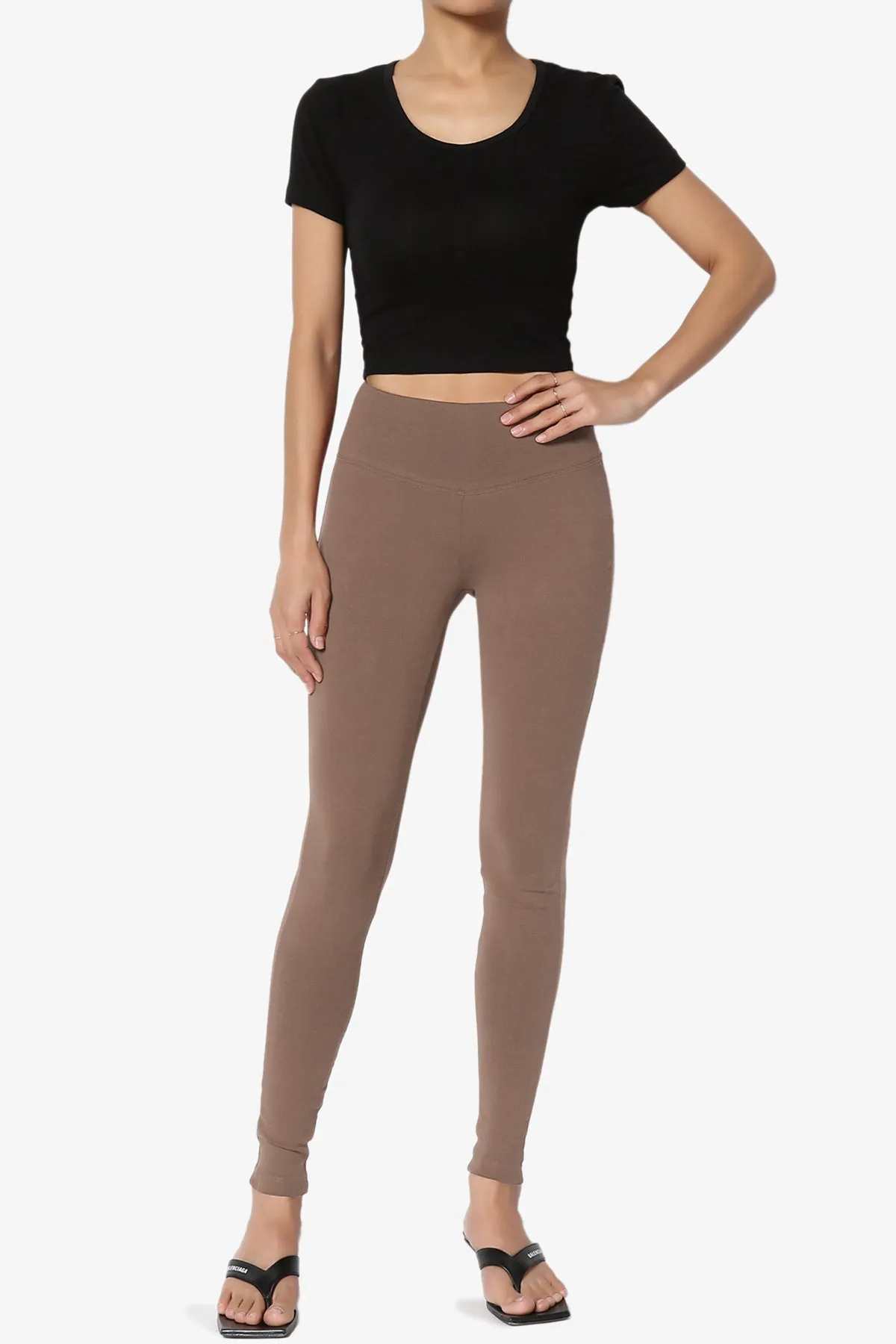 Ansley Cotton Wide Waistband Ankle Leggings MORE COLORS