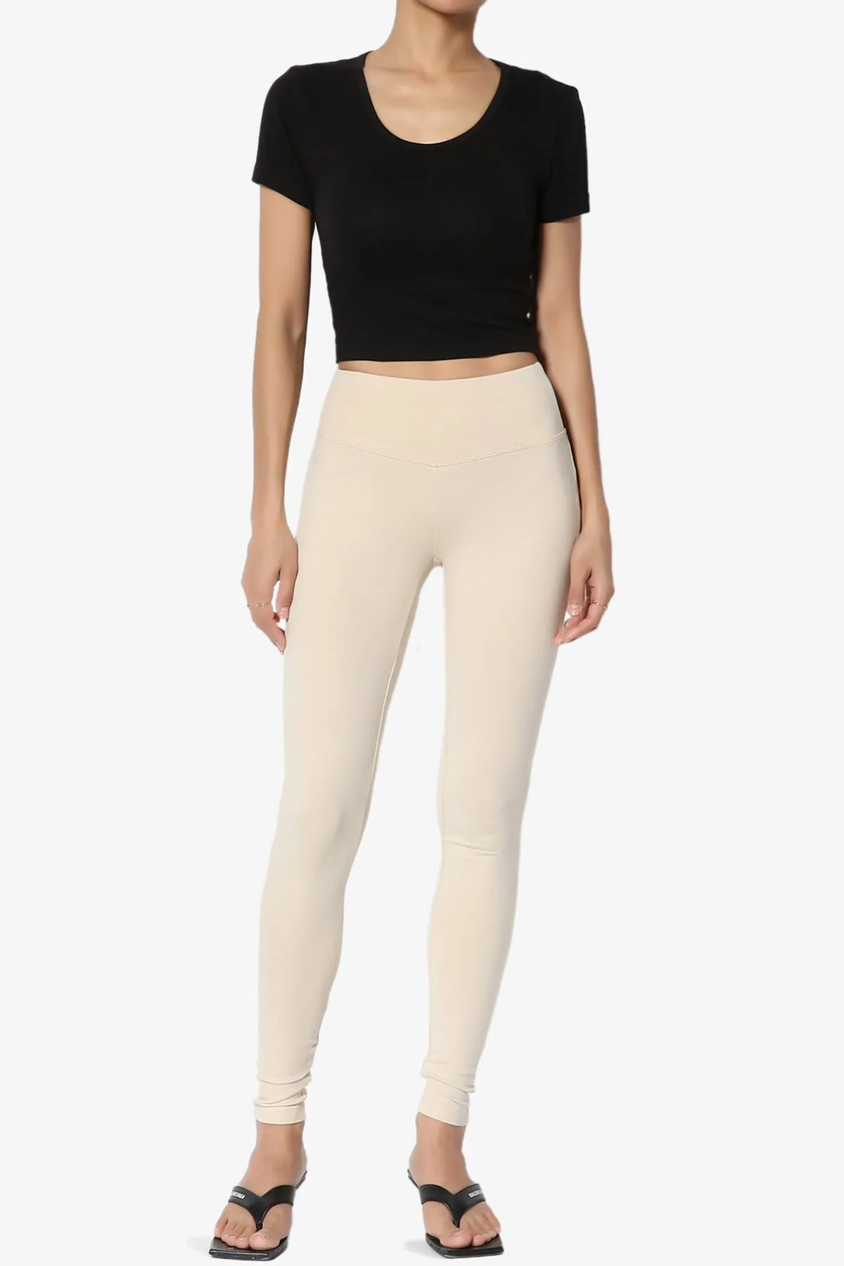 Ansley Cotton Wide Waistband Ankle Leggings MORE COLORS