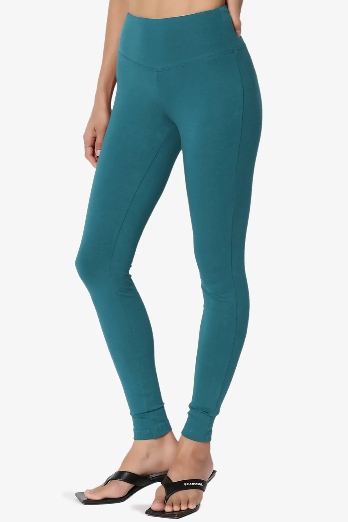 Ansley Cotton Wide Waistband Ankle Leggings MORE COLORS