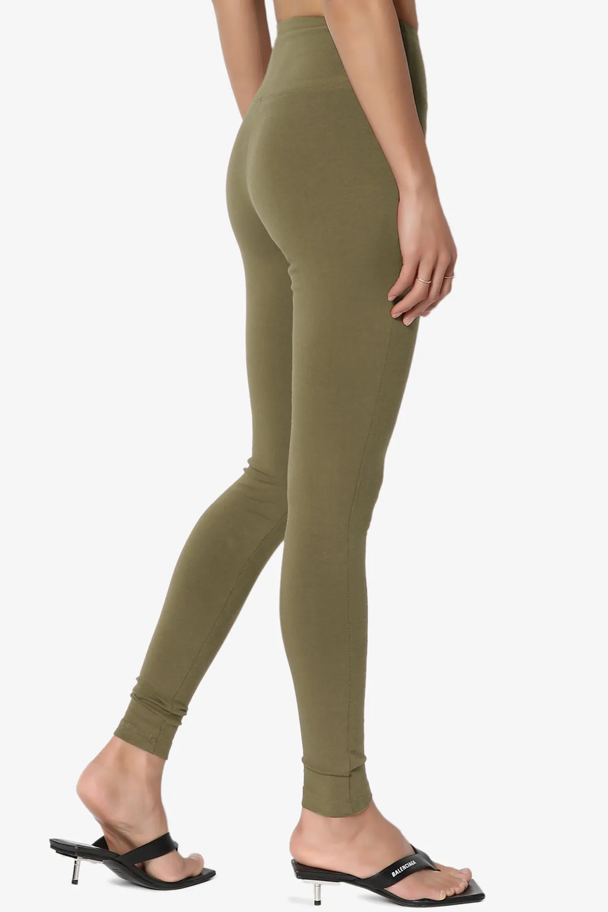 Ansley Cotton Wide Waistband Ankle Leggings MORE COLORS