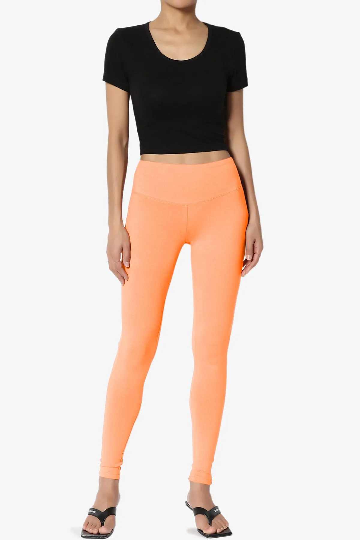 Ansley Cotton Wide Waistband Ankle Leggings MORE COLORS