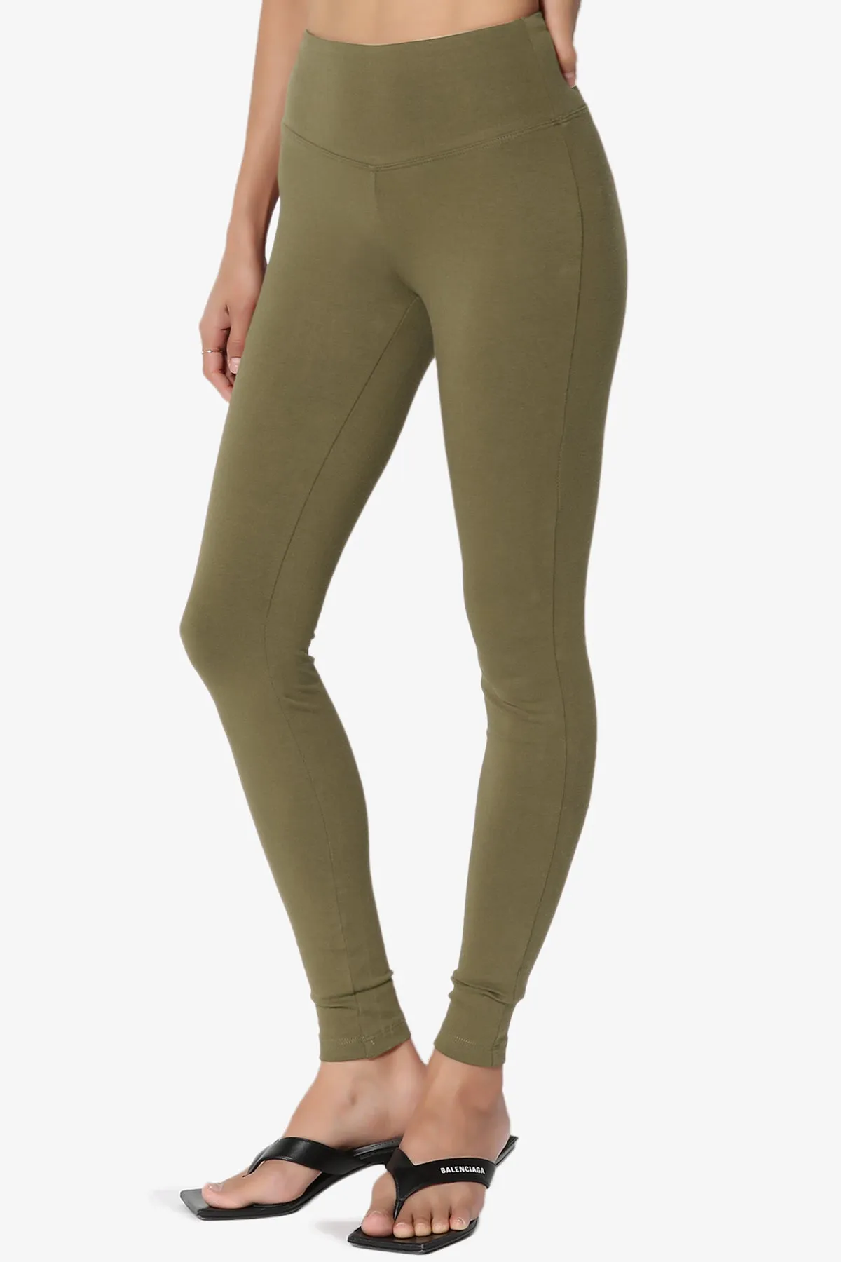 Ansley Cotton Wide Waistband Ankle Leggings MORE COLORS