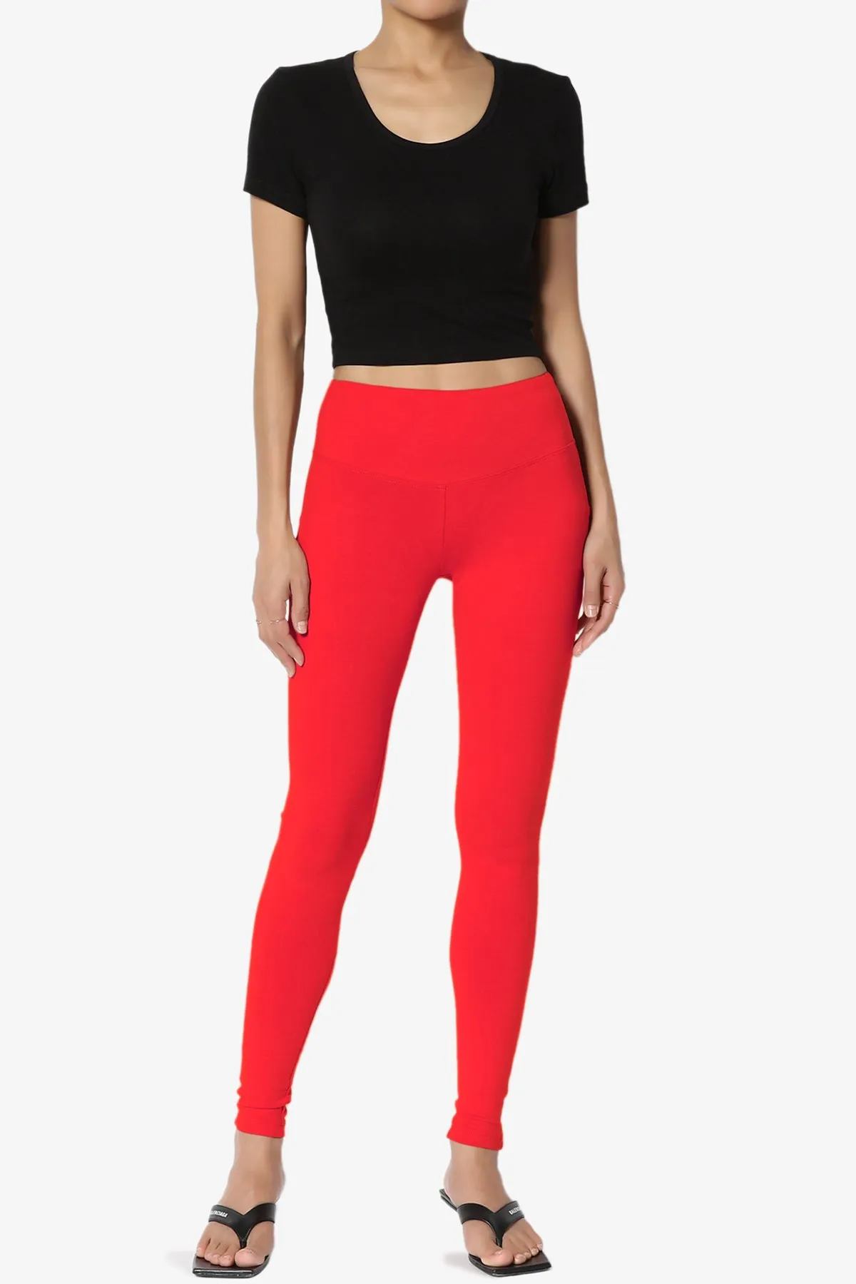 Ansley Cotton Wide Waistband Ankle Leggings MORE COLORS