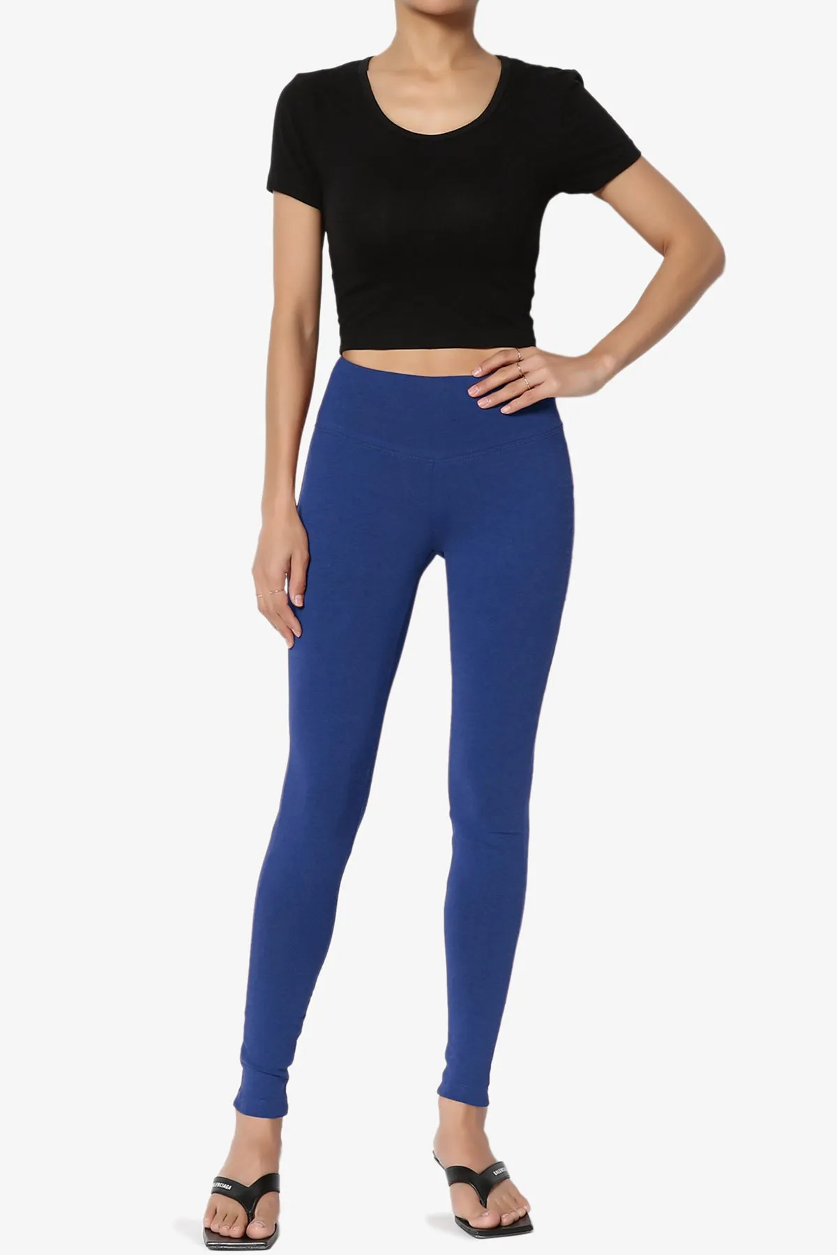 Ansley Cotton Wide Waistband Ankle Leggings MORE COLORS