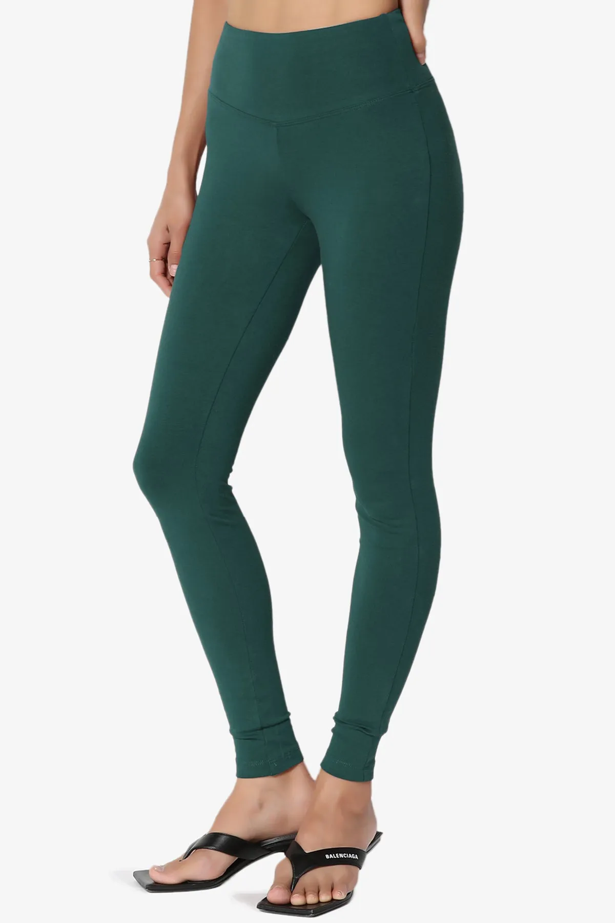 Ansley Cotton Wide Waistband Ankle Leggings MORE COLORS