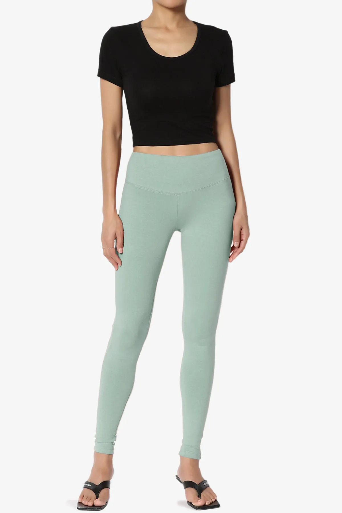 Ansley Cotton Wide Waistband Ankle Leggings MORE COLORS