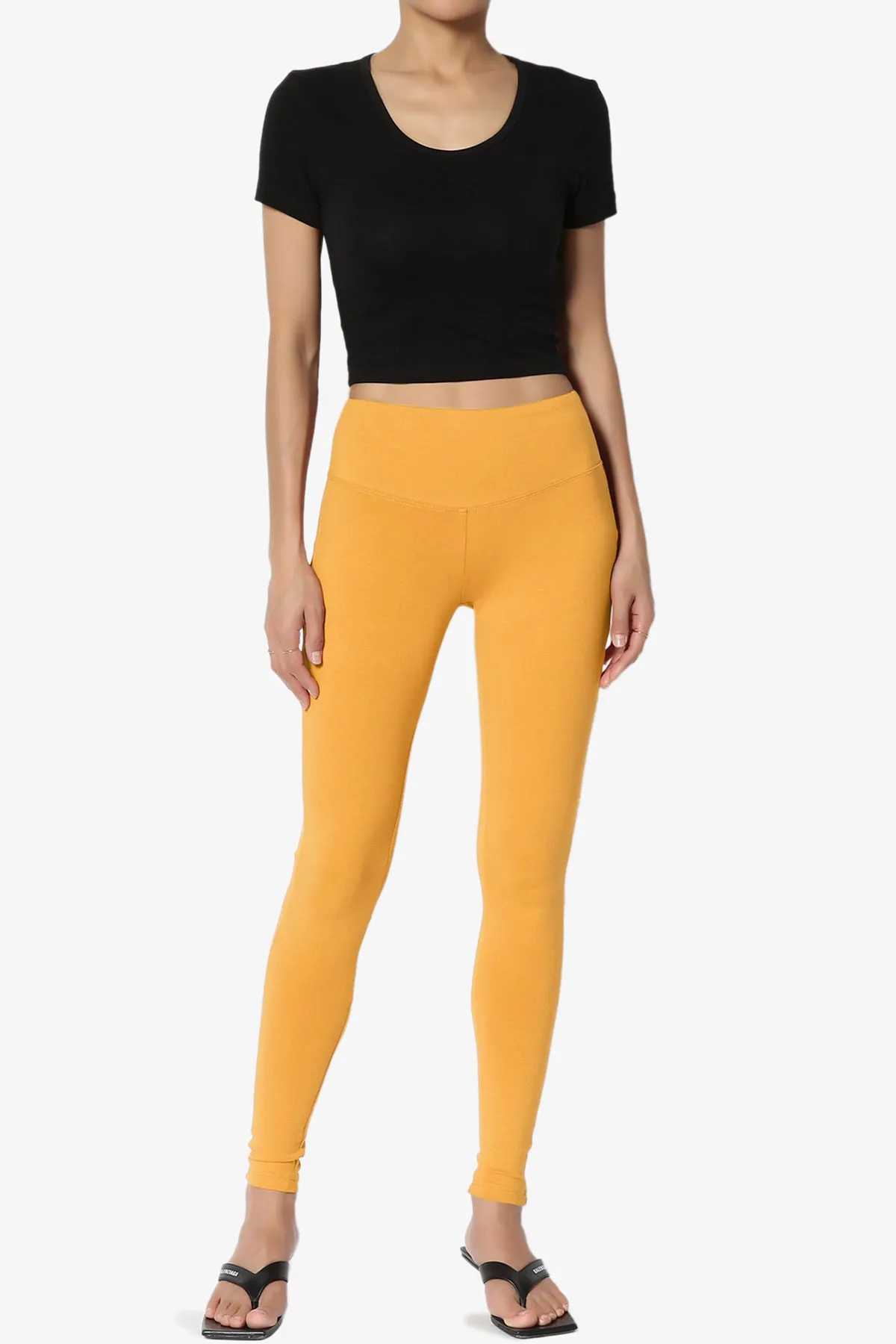 Ansley Cotton Wide Waistband Ankle Leggings PLUS MORE COLORS