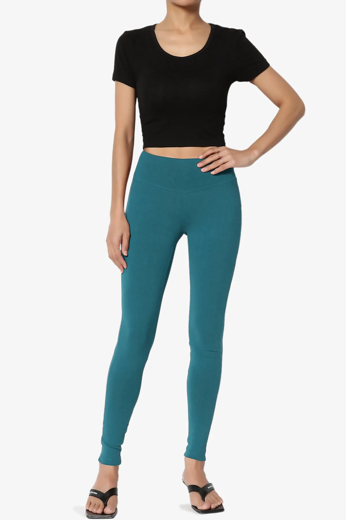 Ansley Cotton Wide Waistband Ankle Leggings PLUS MORE COLORS