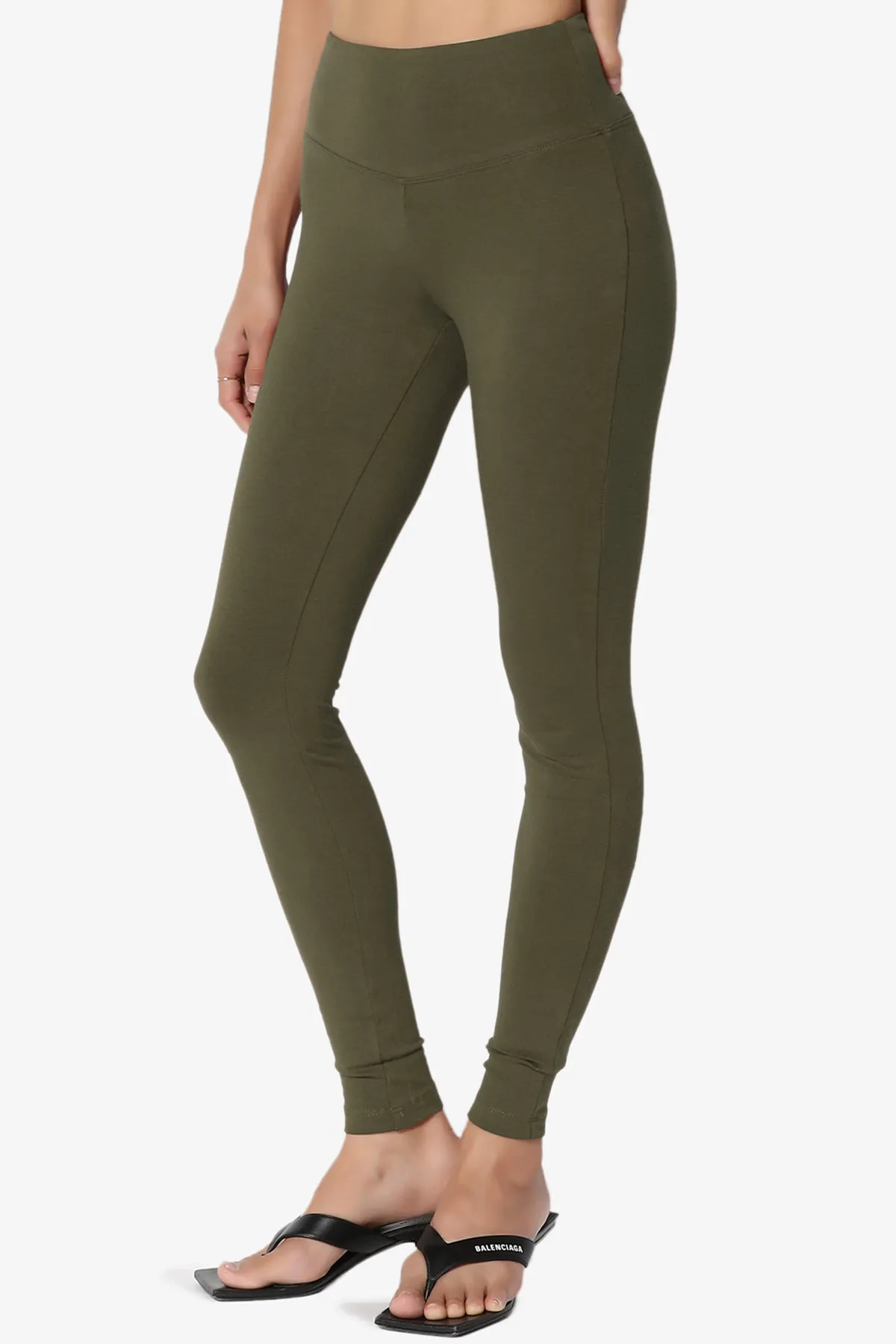 Ansley Cotton Wide Waistband Ankle Leggings PLUS MORE COLORS