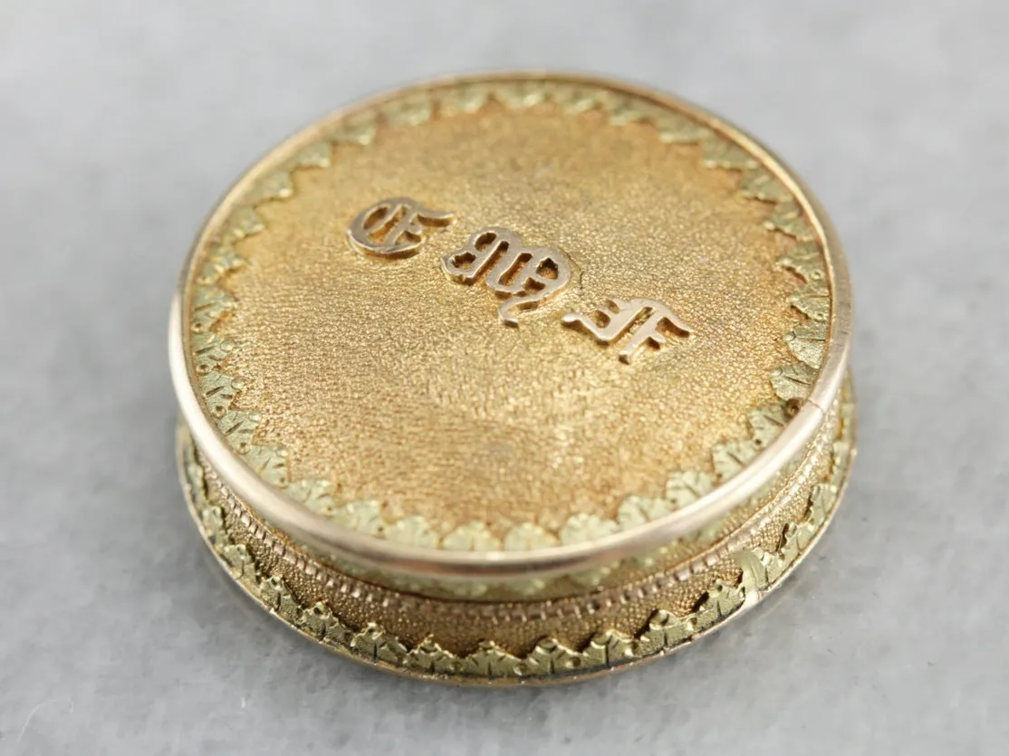 Antique Monogramed Pill Box