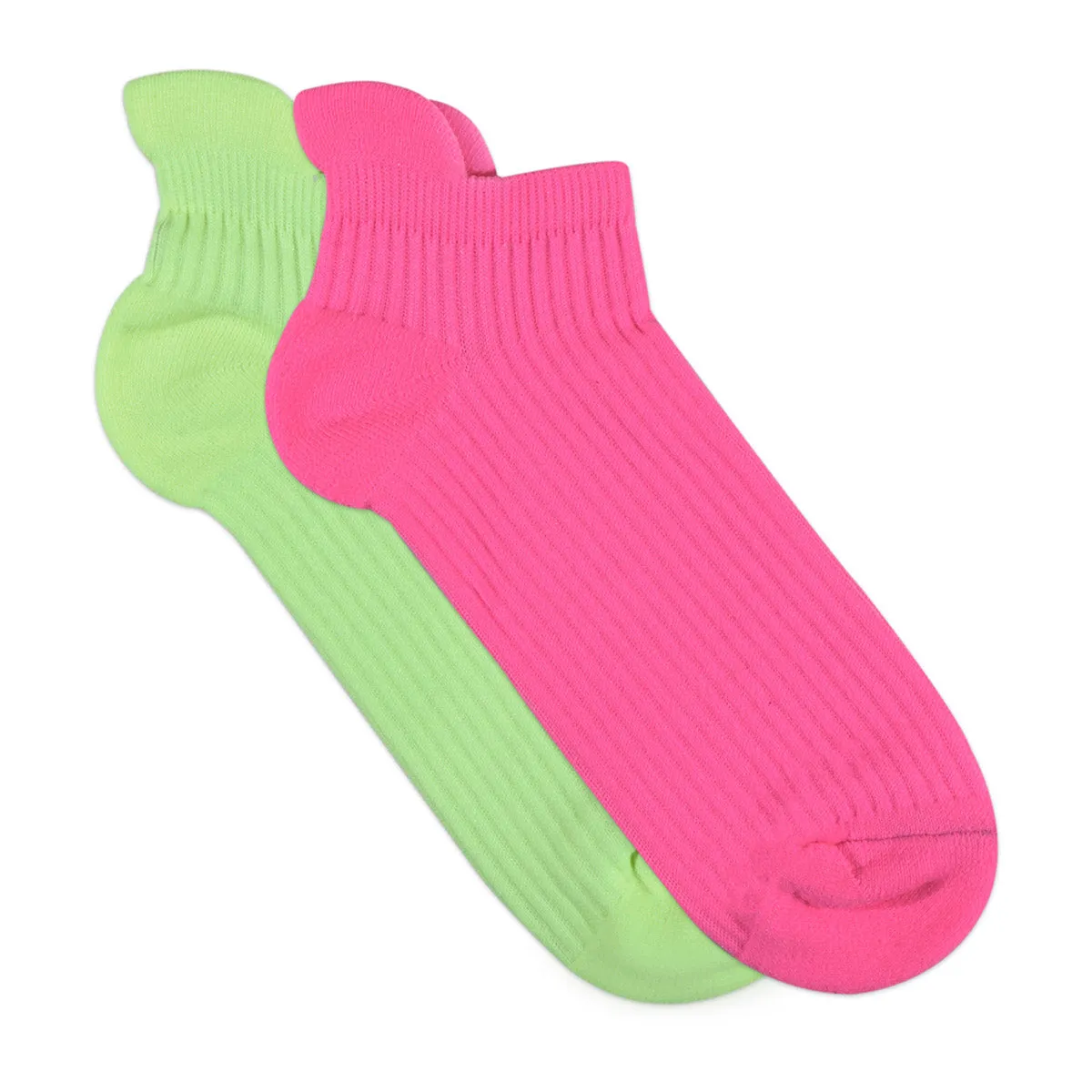 Balenzia Women Cushioned/Terry Lowcut Gym Socks (Free Size)(Pack of 2 Pairs/1U) - Green,Pink,Black,White