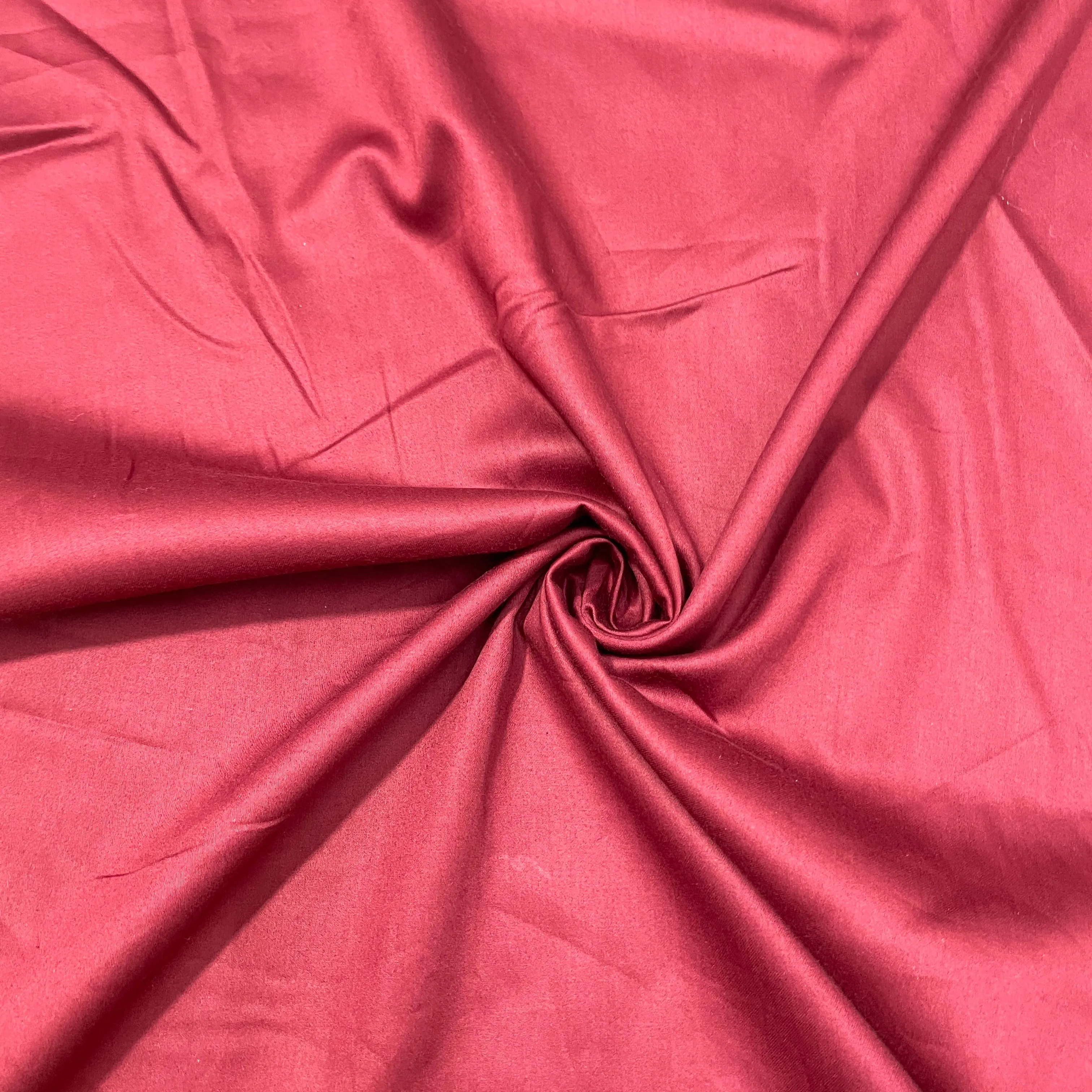 Barn Red Solid Cotton Satin Fabric