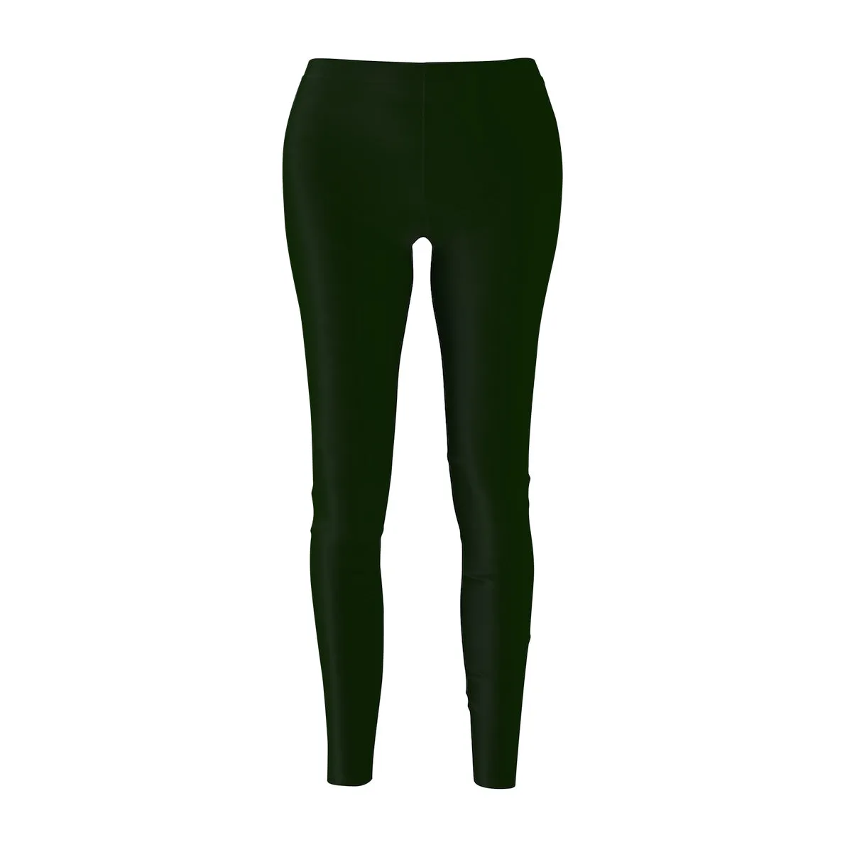 Basil Green Women's Casual Leggings, Classic Solid Color Print Best Tights - Made in USA (US Size: XS-2XL)