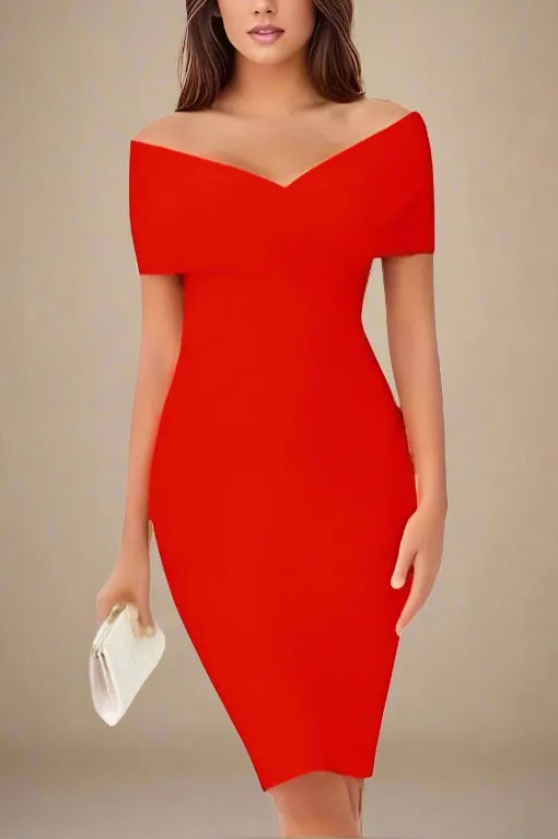 Bea Bandage Dress - Lipstick Red