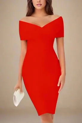 Bea Bandage Dress - Lipstick Red