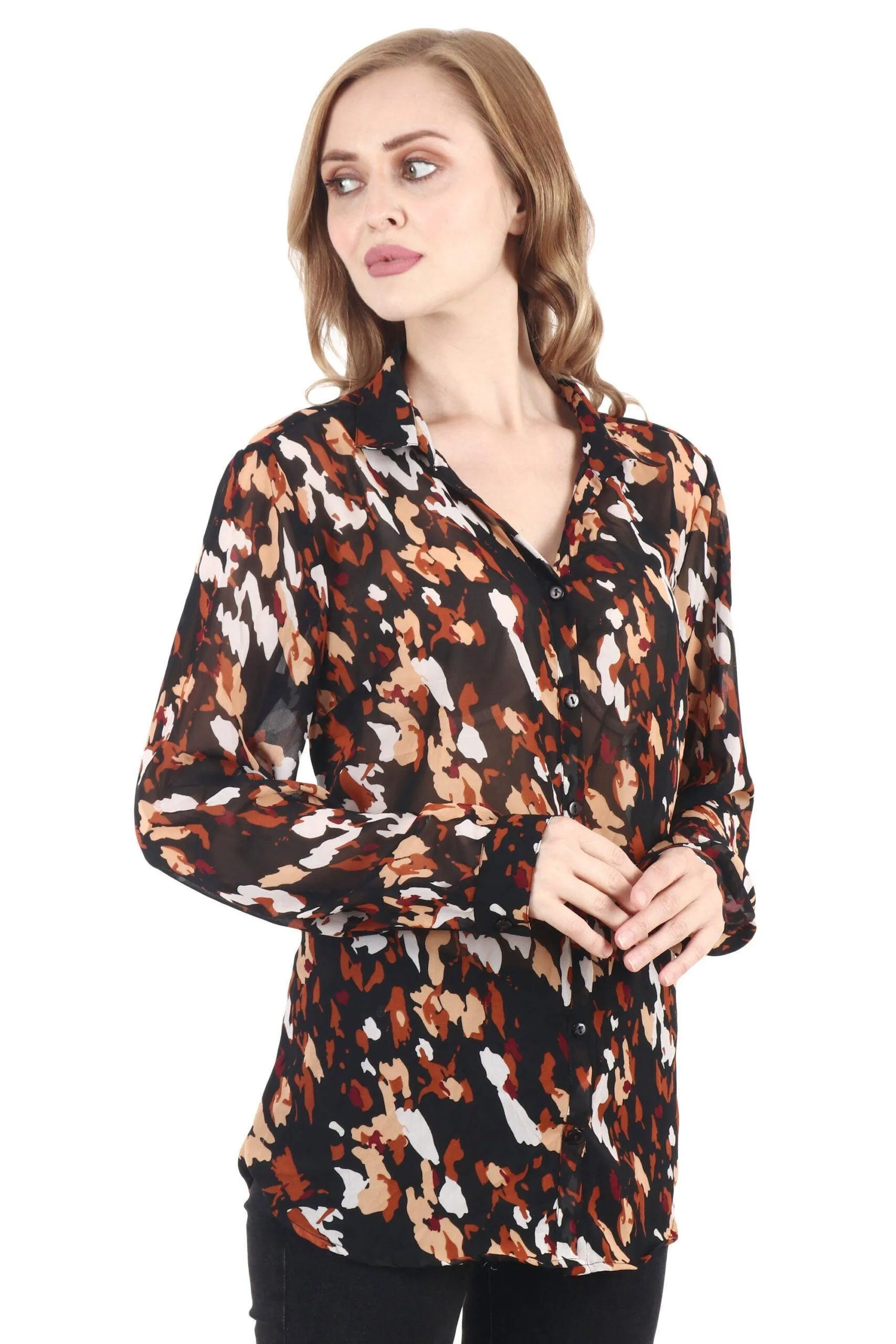 Black Abstract Printed Shirt