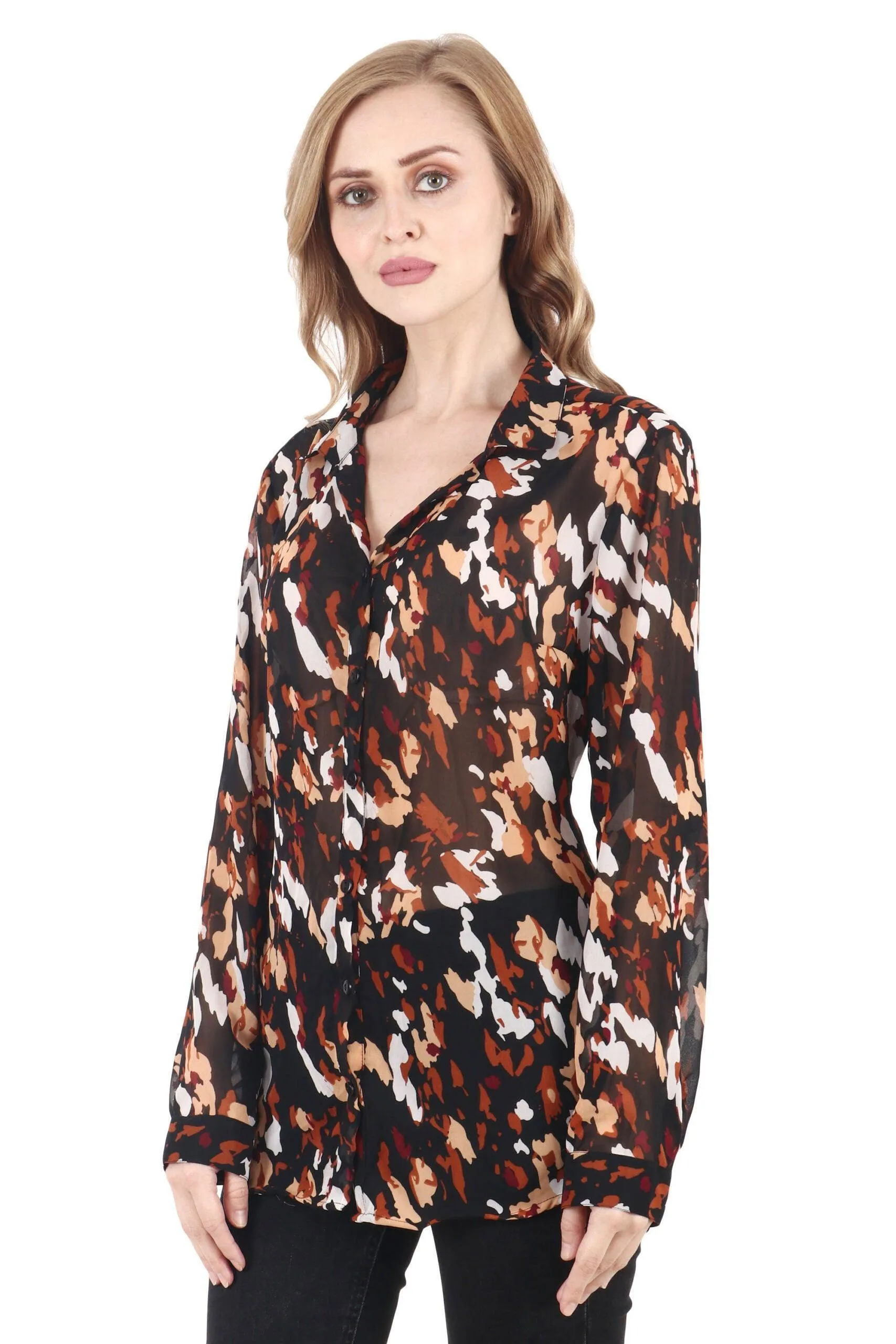 Black Abstract Printed Shirt