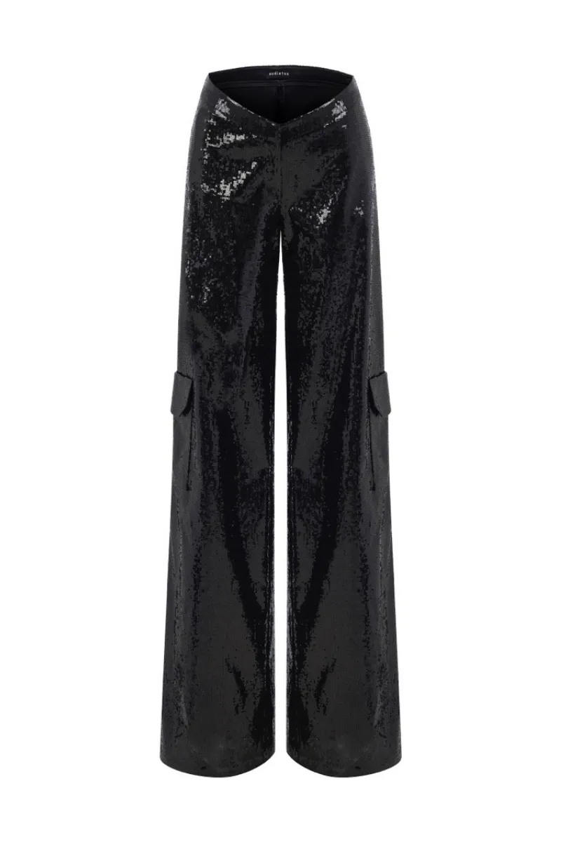 BLACK SEQUIN PANTS