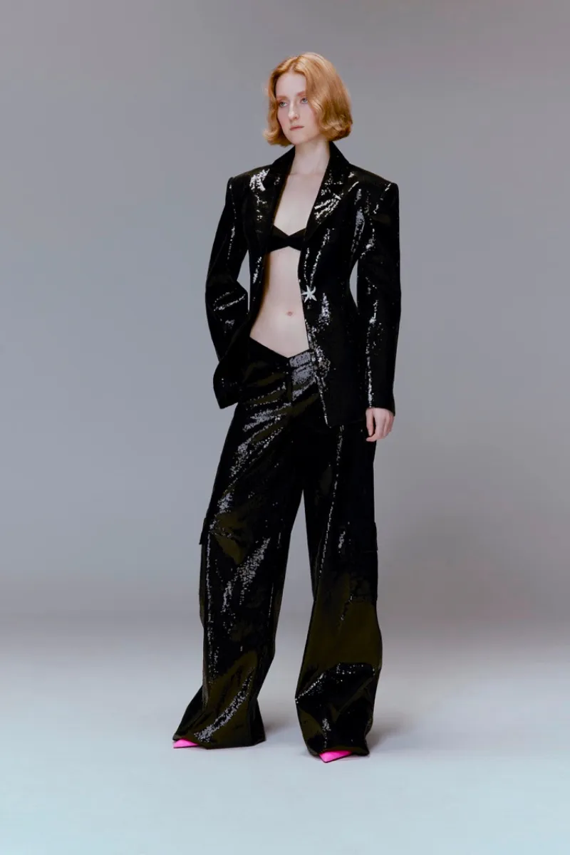 BLACK SEQUIN PANTS