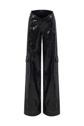 BLACK SEQUIN PANTS